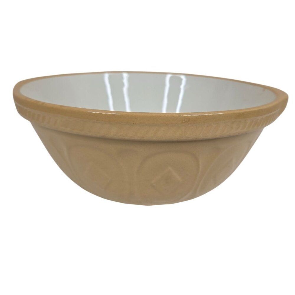 TG Green’s Gripstand Yelloware Mixing Bowl Beige 1960s 11.25” England